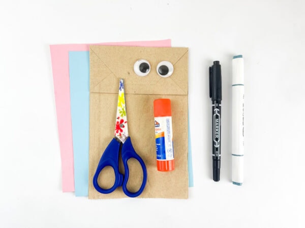 Bible craft supplies on table