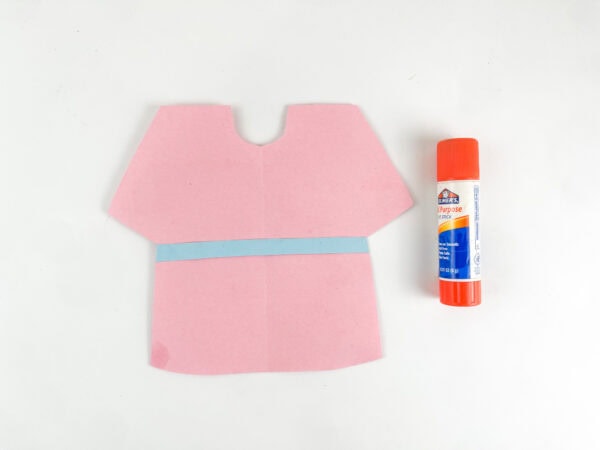 Belt glued onto dress