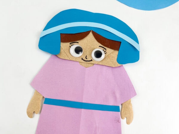 Close-up of Ruth Bible paper craft