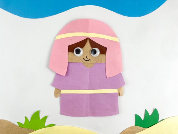 Finished Sarah Bible paper bag craft