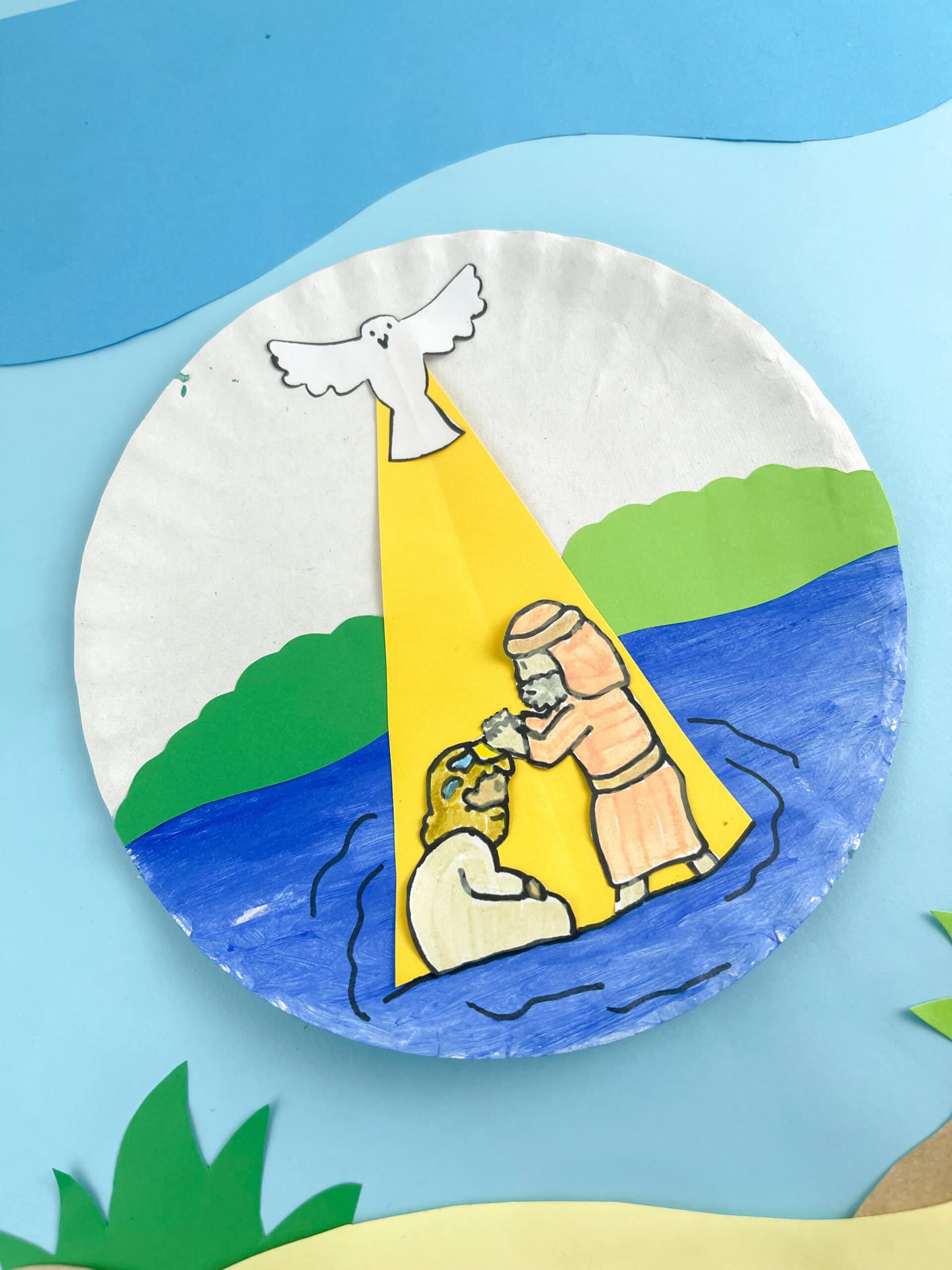 baptism of jesus paper plate craft