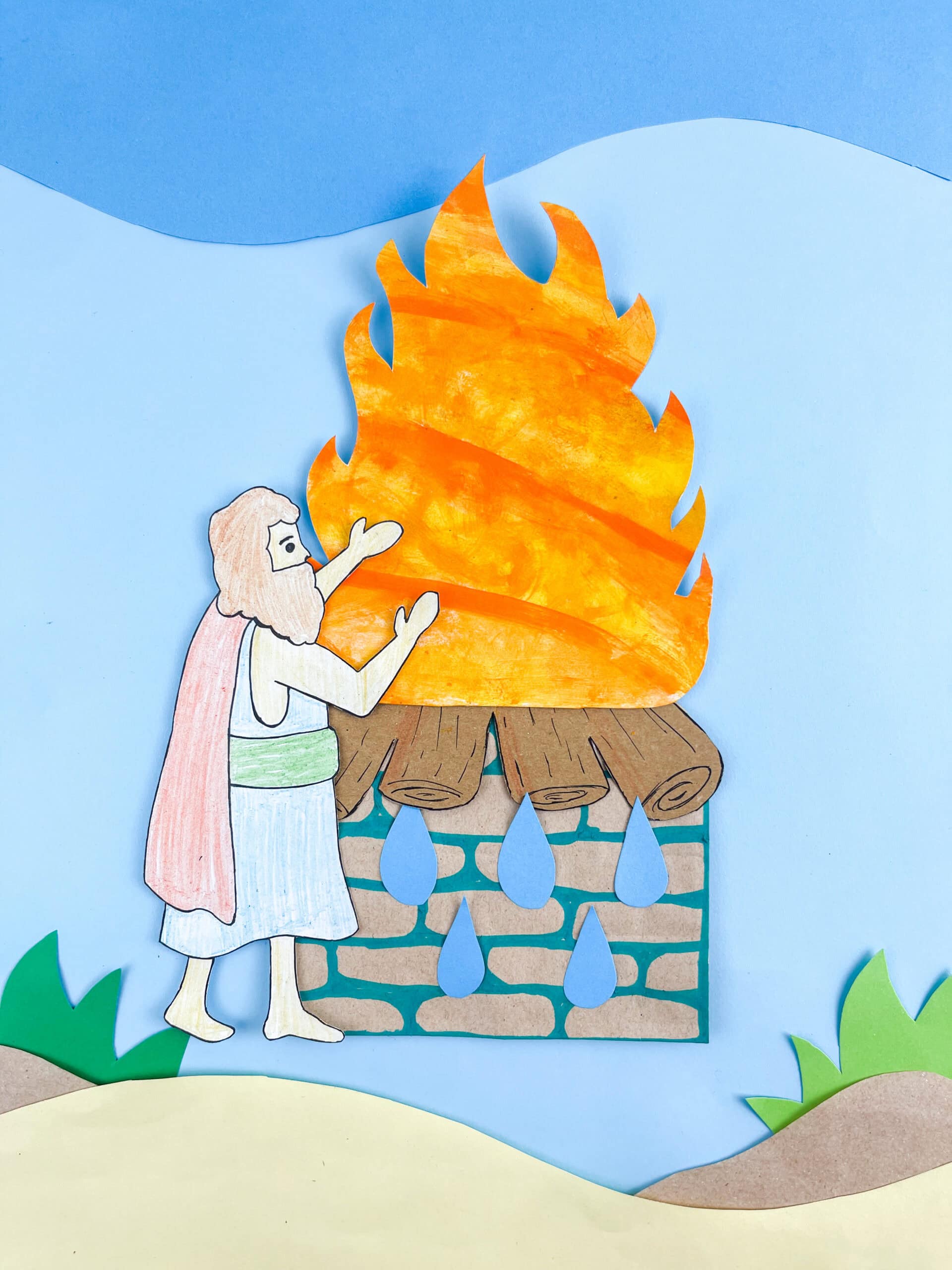 Elijah Fire From Heaven Craft for Sunday School & Homeschool