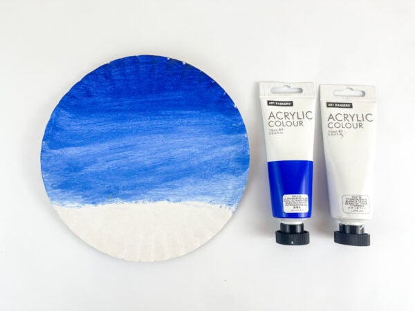 Painted night sky on paper plate