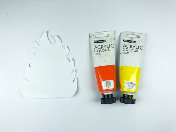 Fire template with paint tubes