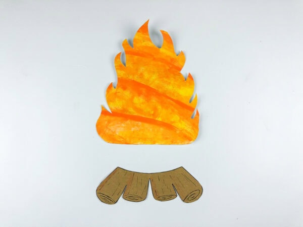 Fire and logs craft pieces