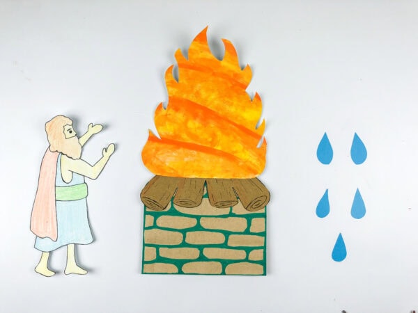 Elijah, altar, fire, and water pieces