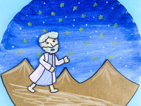 Close-up of Abraham in desert scene