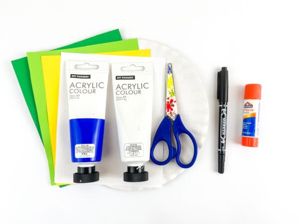 Supplies for Baptism of Jesus craft