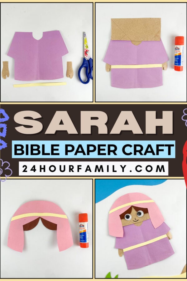 Sarah Bible paper bag craft step-by-step collage