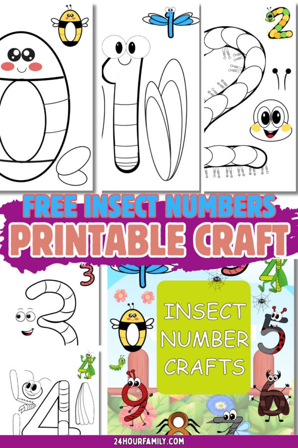 insect numbers printable craft