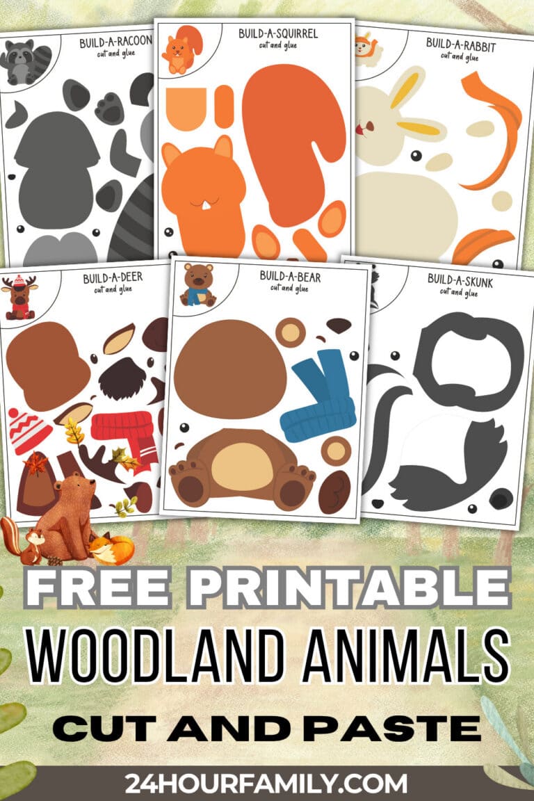 woodland animals cut and glue craft