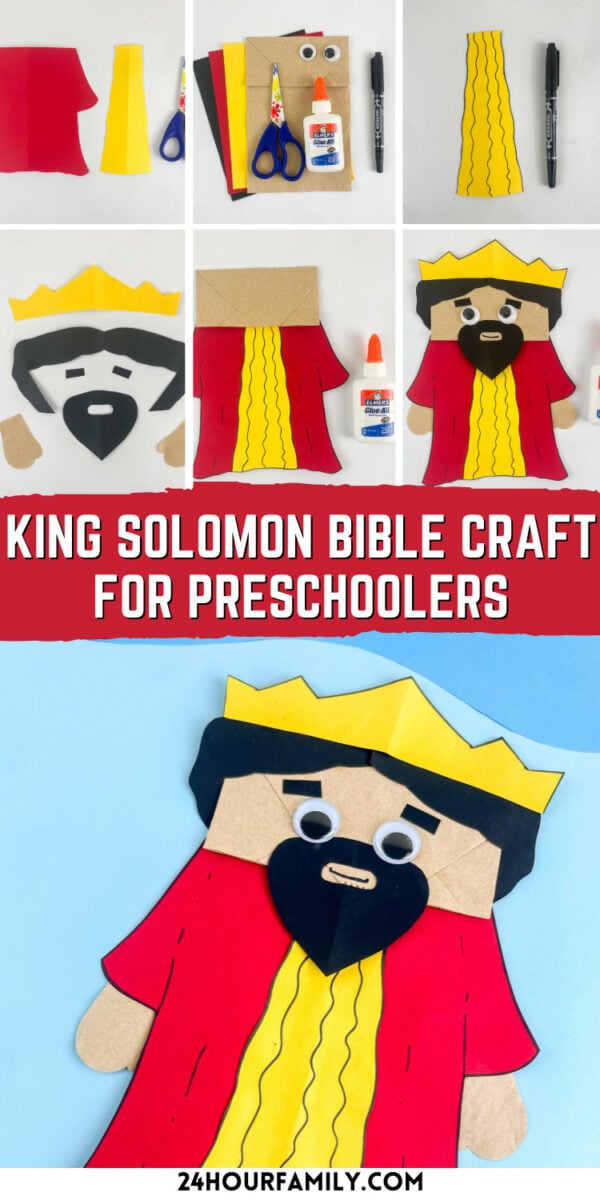 king solomon bible craft for preschoolers perfect for VBS or sundacy school, church craft