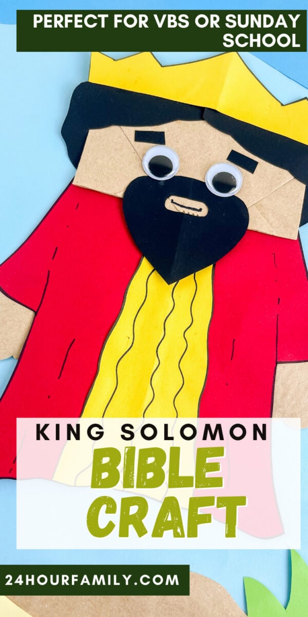 king solomon bible craft for preschoolers perfect for VBS or sundacy school, church craft