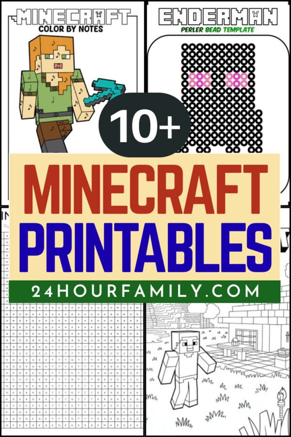 Minecraft printables bundle cover.