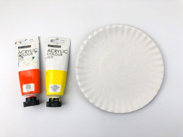 Paper plate and paint