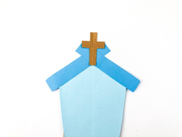 Cross attached to the church roof
