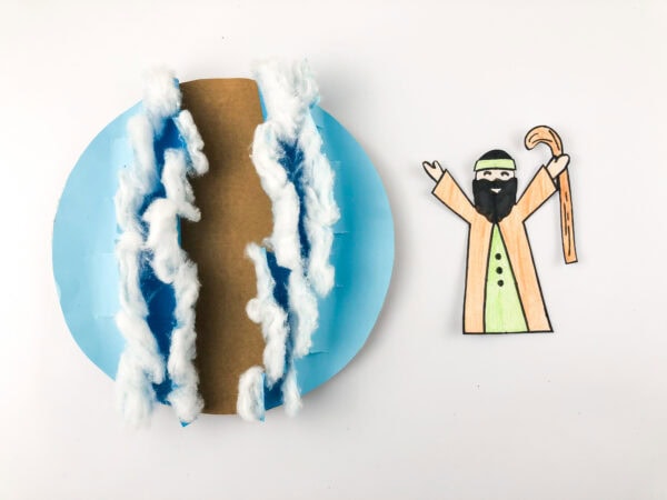 The colored paper figure placed beside the finished wave/path circle craft.