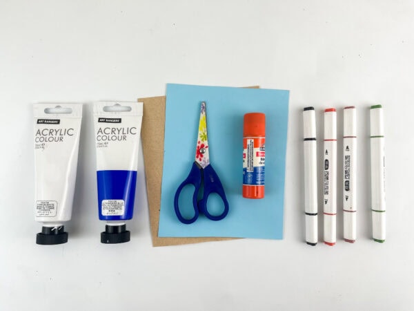 Craft supplies on a table