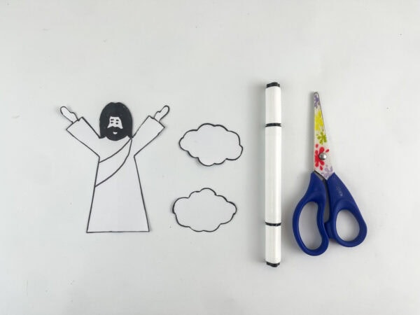 Jesus and cloud craft pieces