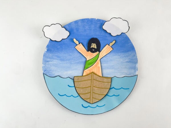 Completed Jesus Calms the Storm craft