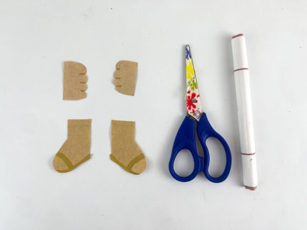 Cut hands and feet for the craft