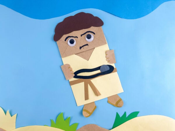 David Bible craft on a blue background