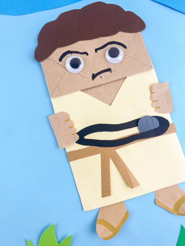 Close-up of the finished David Bible craft