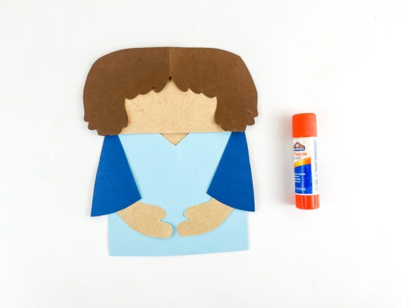 Abel craft assembled on a paper bag.