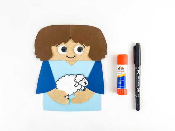 Abel craft with googly eyes, marker, and glue stick.