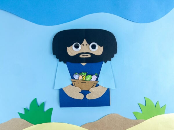 Cain Bible craft displayed on a desert background.