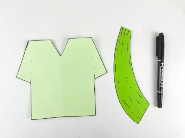 Outlined robe pieces for printable Isaiah craft
