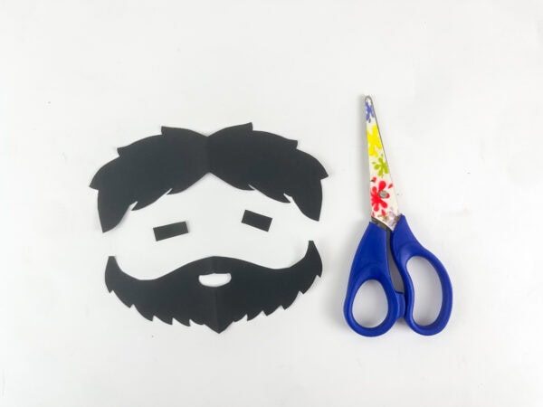 Cut hair and beard pieces for the Hosea puppet.