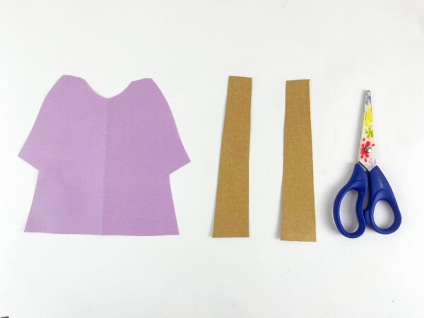 Dress and garment pieces before outlining