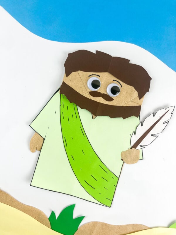 Printable Isaiah paper bag puppet Bible craft
