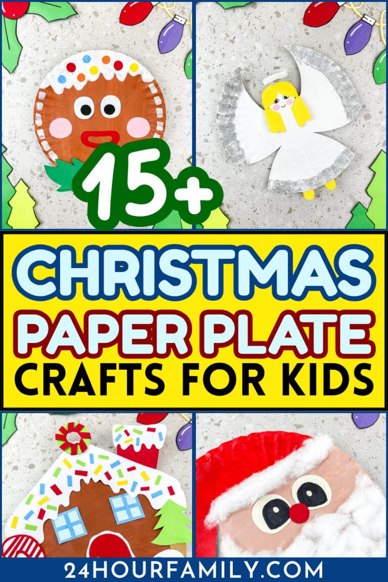 Christmas paper plate crafts for kids, including Santas, reindeer, nativity—perfect for preschool and holiday fun.