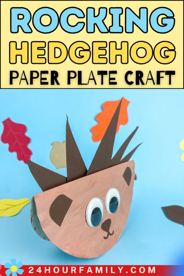 rocking hedgehog paper plate craft for kids