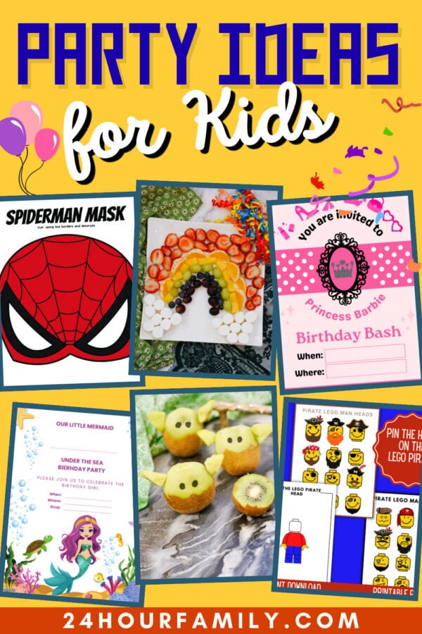 Easy party ideas for kids with free printables and food