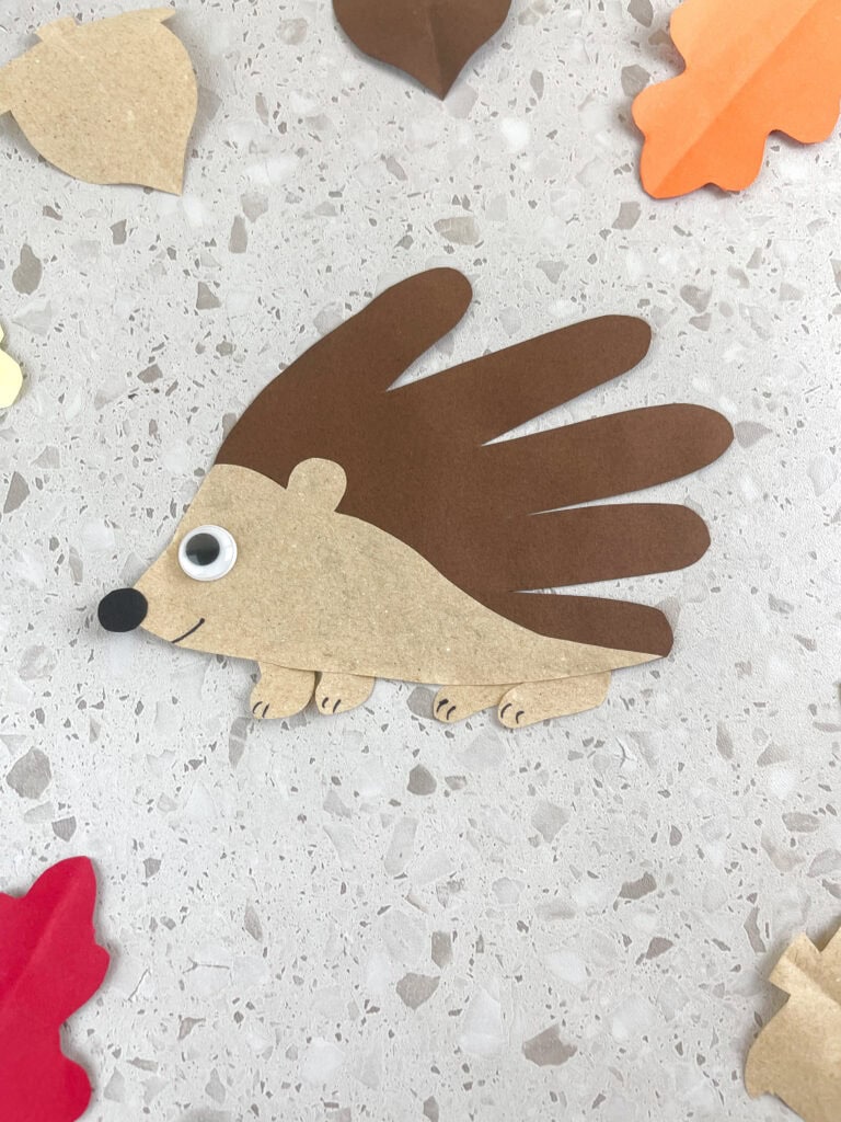 hedgehog handprint craft for kids