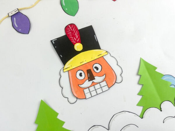 Paper nutcracker with eyes looking to the side