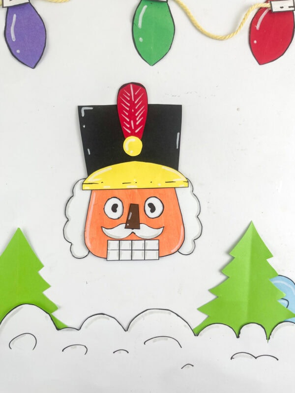 nutcracker craft with moving eyes and free printable template