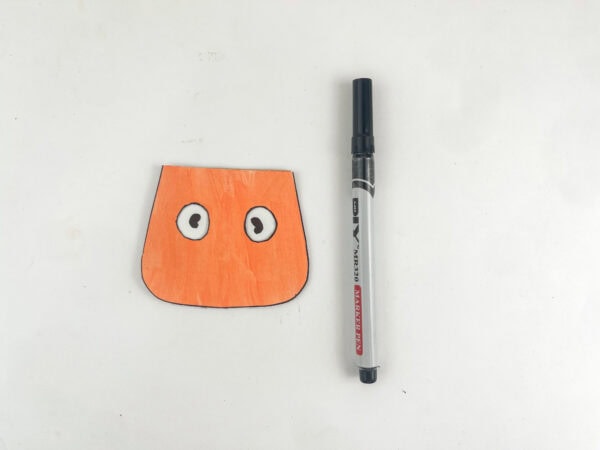 Nutcracker face with pupils drawn on the slider