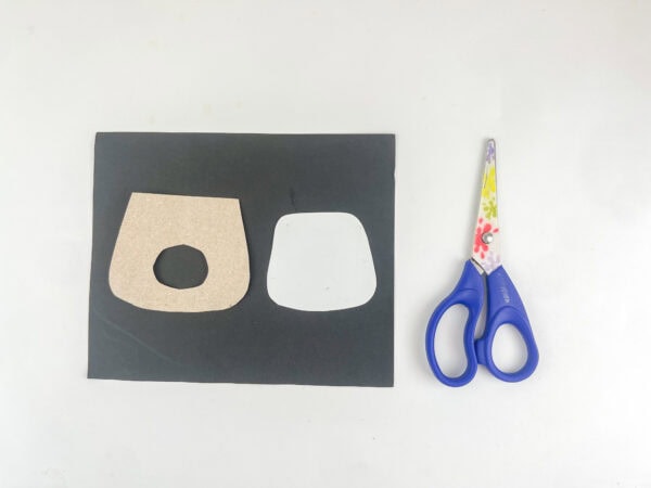 cardboard frame and sliding white eye panel for nutcracker craft