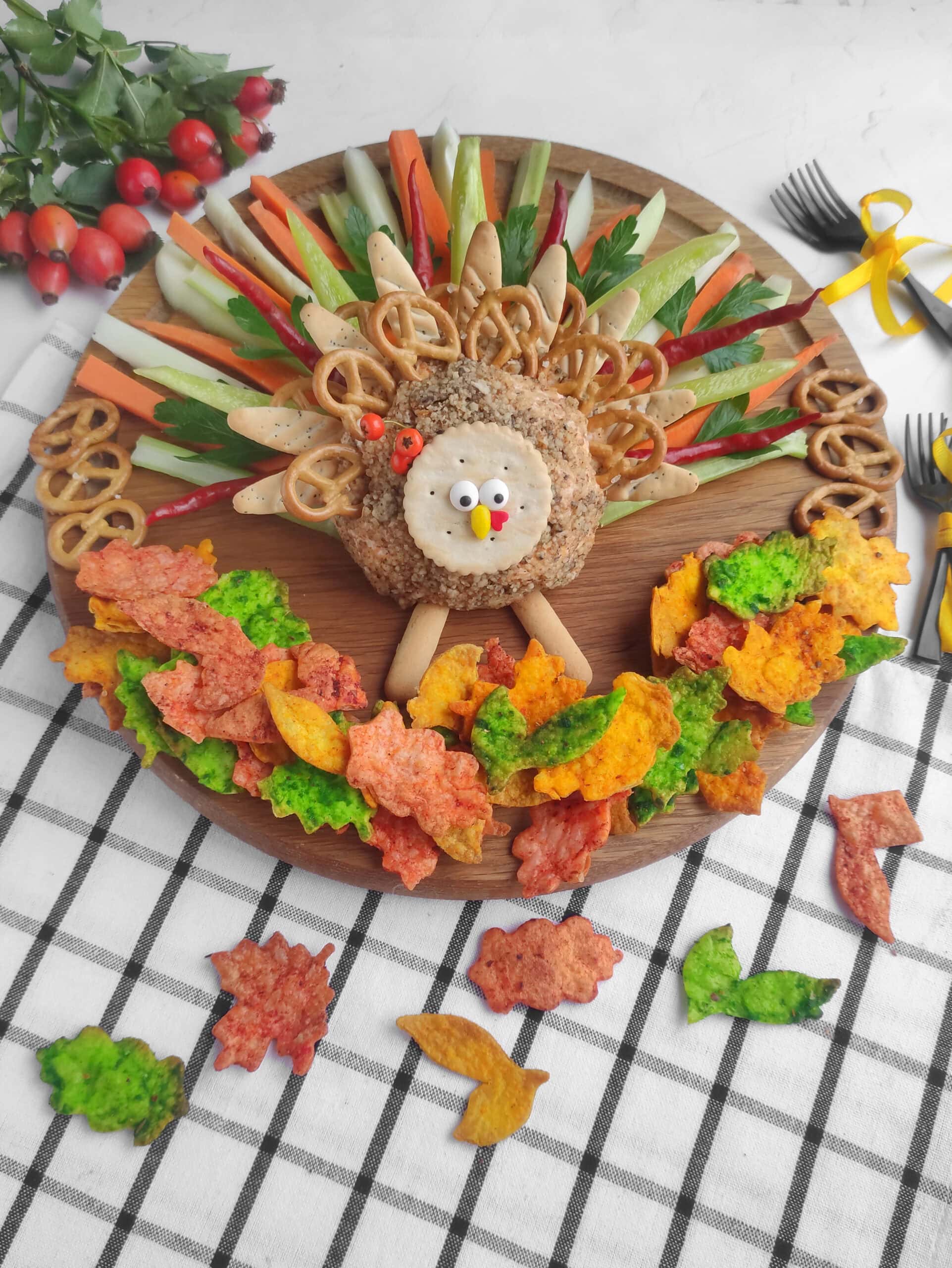 turkey cheeseball charcuterie board