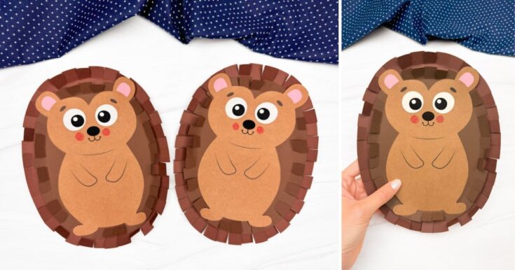 Image for Hedgehog Paper Craft For Kids (Free PDF Template)