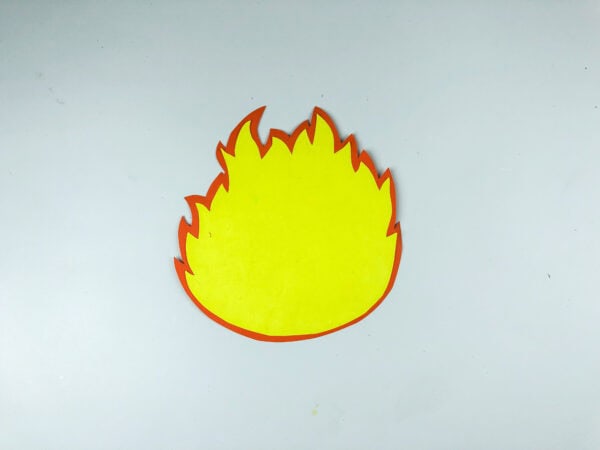 Yellow flame with an orange border