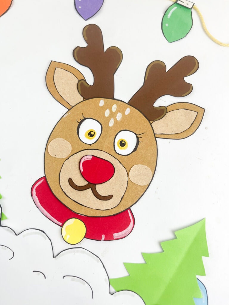 Reindeer moving eyes paper craft