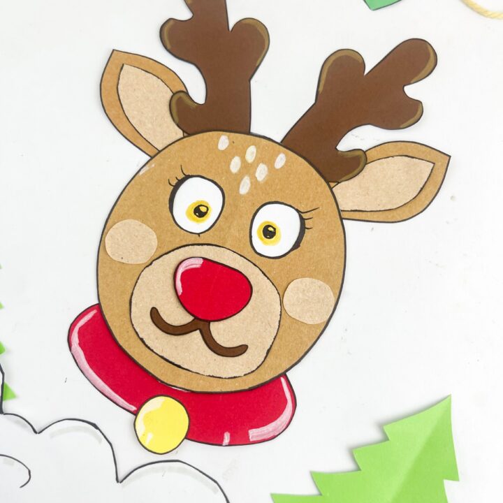 Reindeer moving eyes paper craft