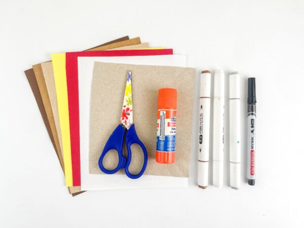 Supplies needed for the reindeer moving eyes craft