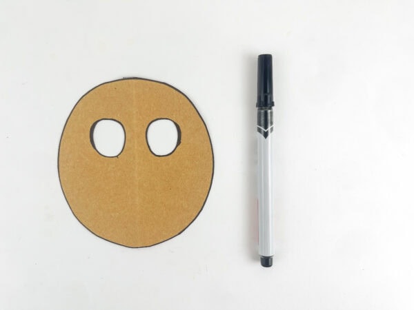 Reindeer face outlined with a black marker